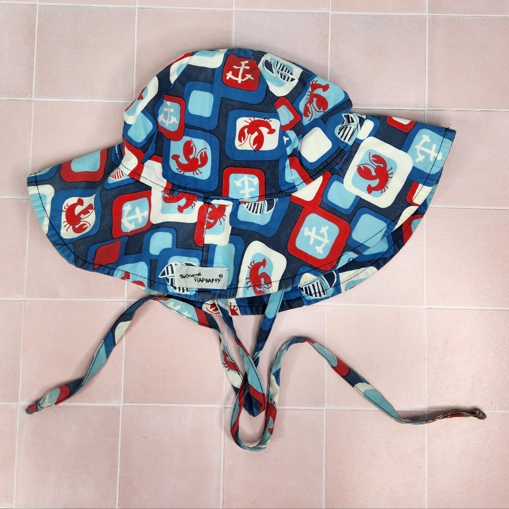 Flap Happy Baby Sun Hat - Red, Blue, White